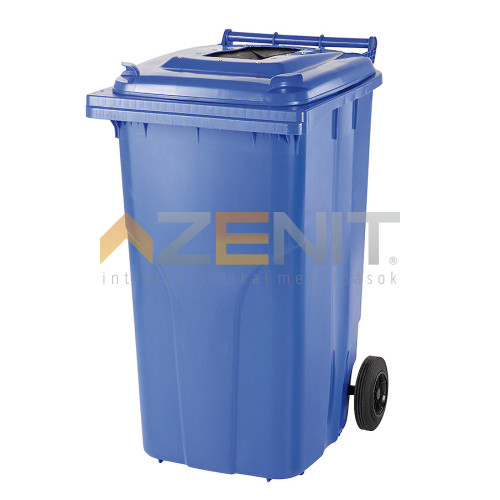 240 literes műanyag hulladékgyűjtő PAPÍR gyűjtésére alkalmas fedéllel kék színben