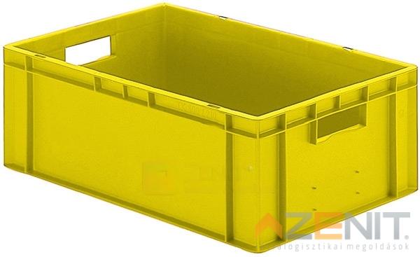 Műanyag szállítóláda 600×400×210 mm sárga színben