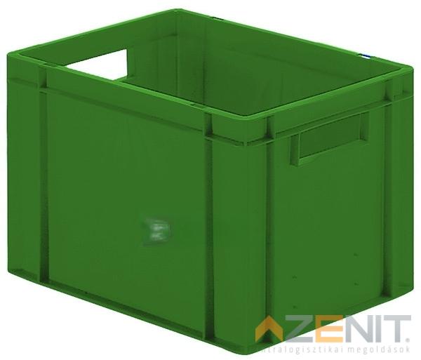 Műanyag szállítóláda 400×300×270 mm zöld színben