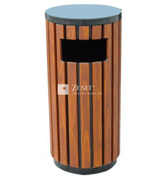 37 literes kerek hulladékgyűjtő fa lécekkel