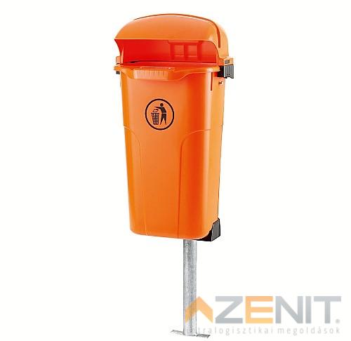 Hulladékgyűjtő polietilén 50 literes 8059 típus narancssárga