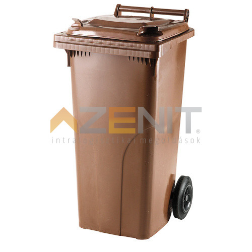 120 literes műanyag hulladékgyűjtő standard fedéllel barna színben