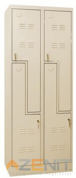 Z ajtós kivitelű fém öltözőszekrény KS 4 ajtóval krém színben