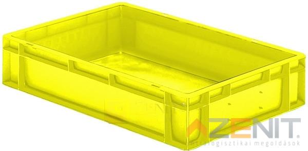 Műanyag szállítóláda 600×400×120 mm sárga színben